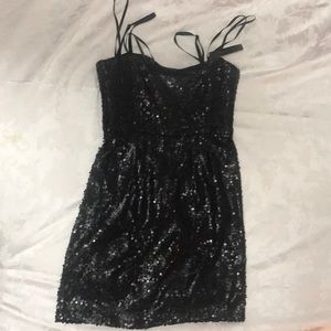 BCBGMaxAzaria Black evening dress with sequins